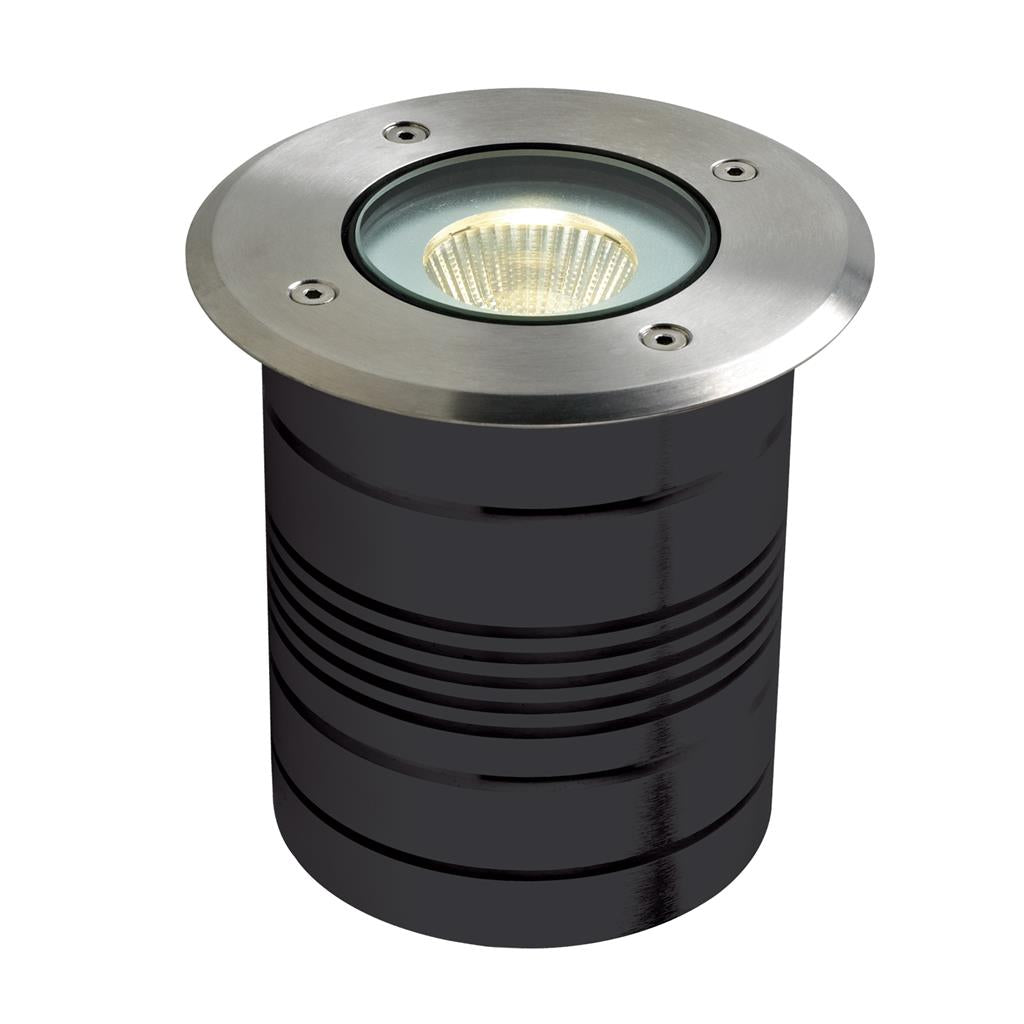 modula round 24v 9w led inground light aluminium