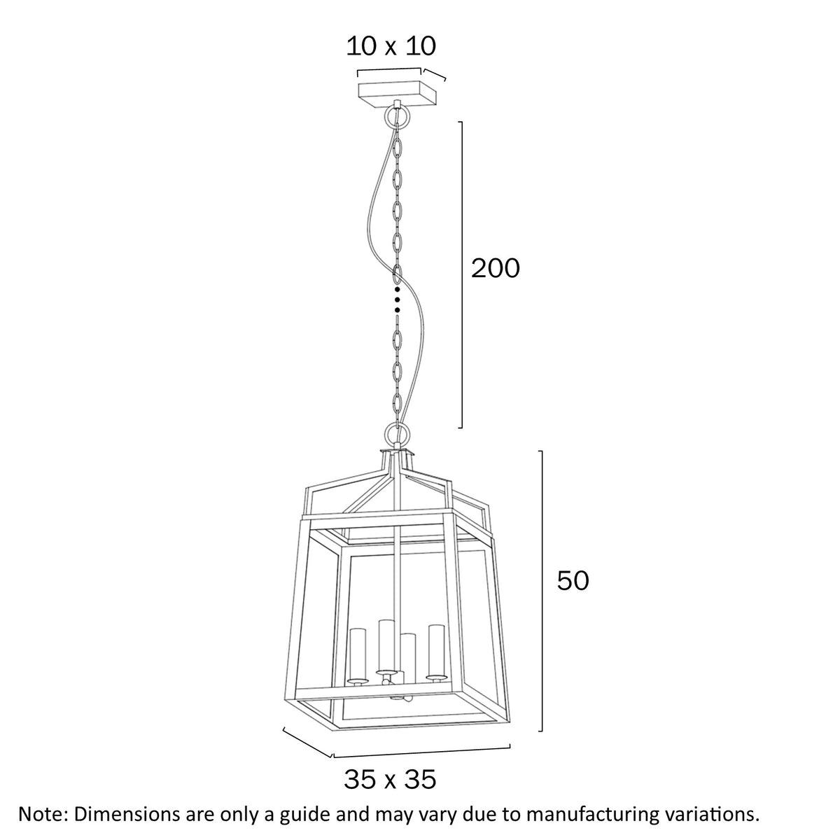 Monteal Black & Antique Gold 4 Light Pendant