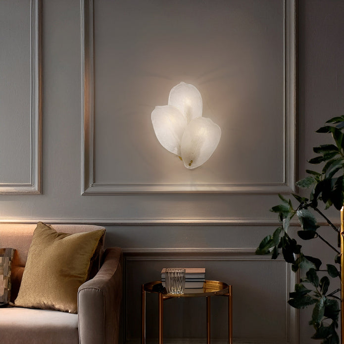 Monte Brass with Frost Glass 3 Light Wall Light