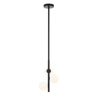 Thumbnail for Moran 3 Light Pendant Light in Black with Opal Glass