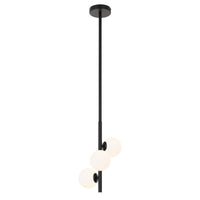 Thumbnail for Moran 3 Light Pendant Light in Black with Opal Glass