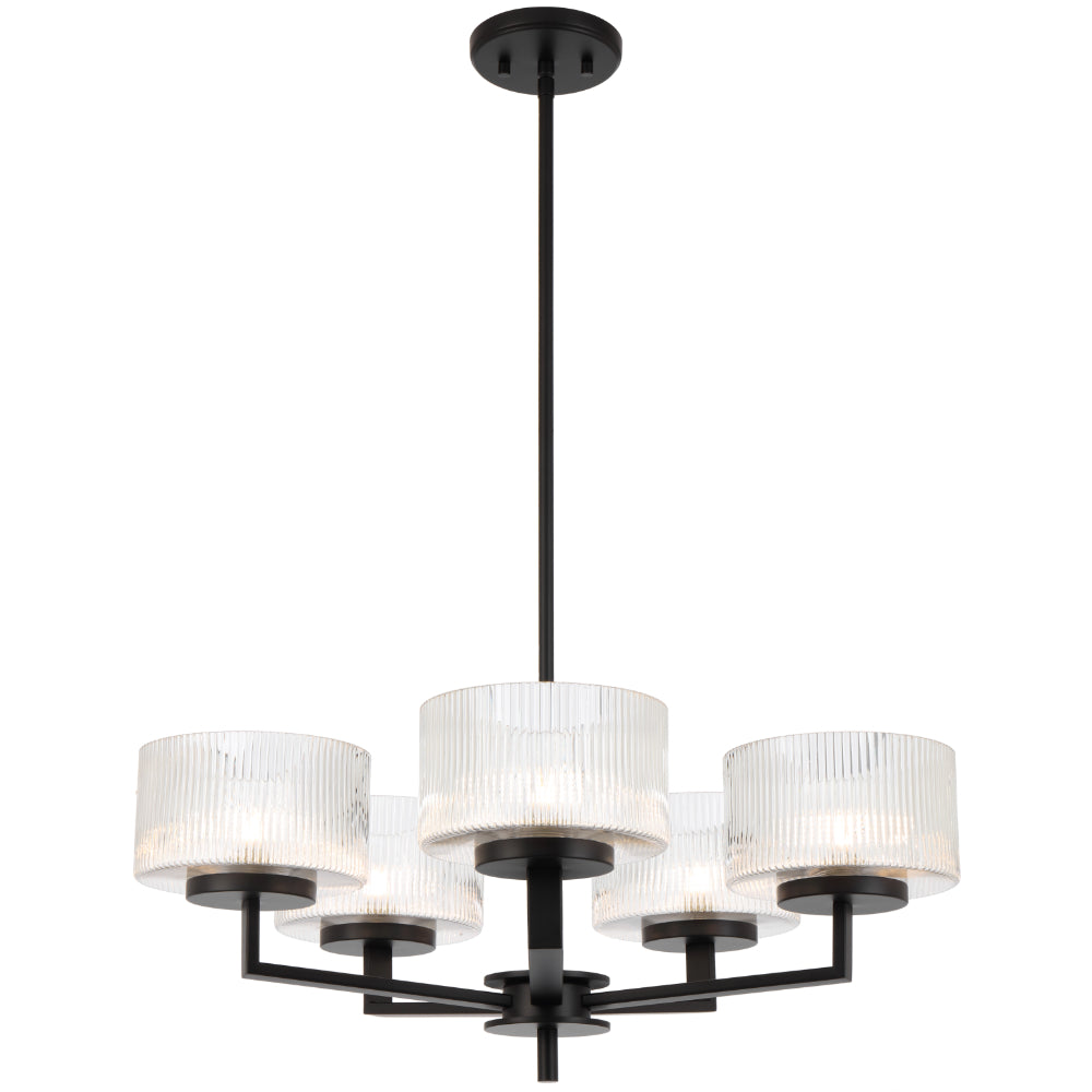 Moreno Black, Antique Gold or Antique Silver 5 Light Pendant