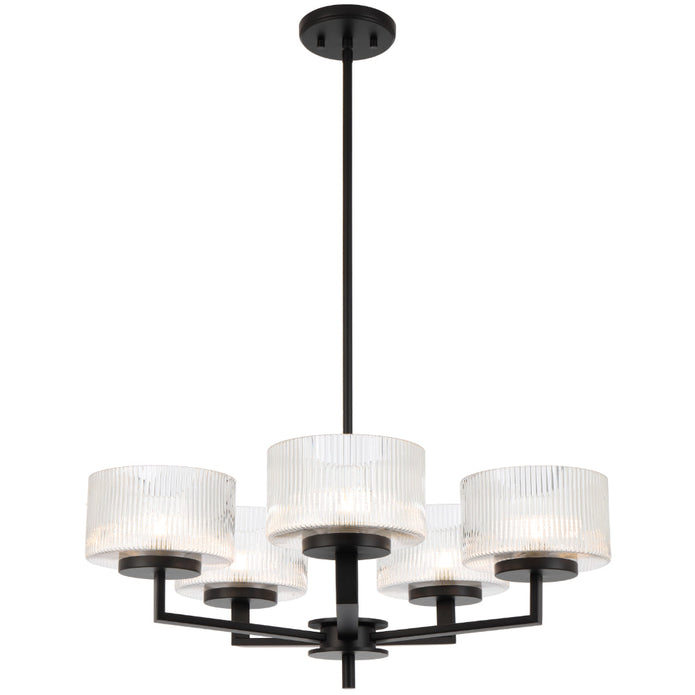 Moreno Black, Antique Gold or Antique Silver 5 Light Pendant