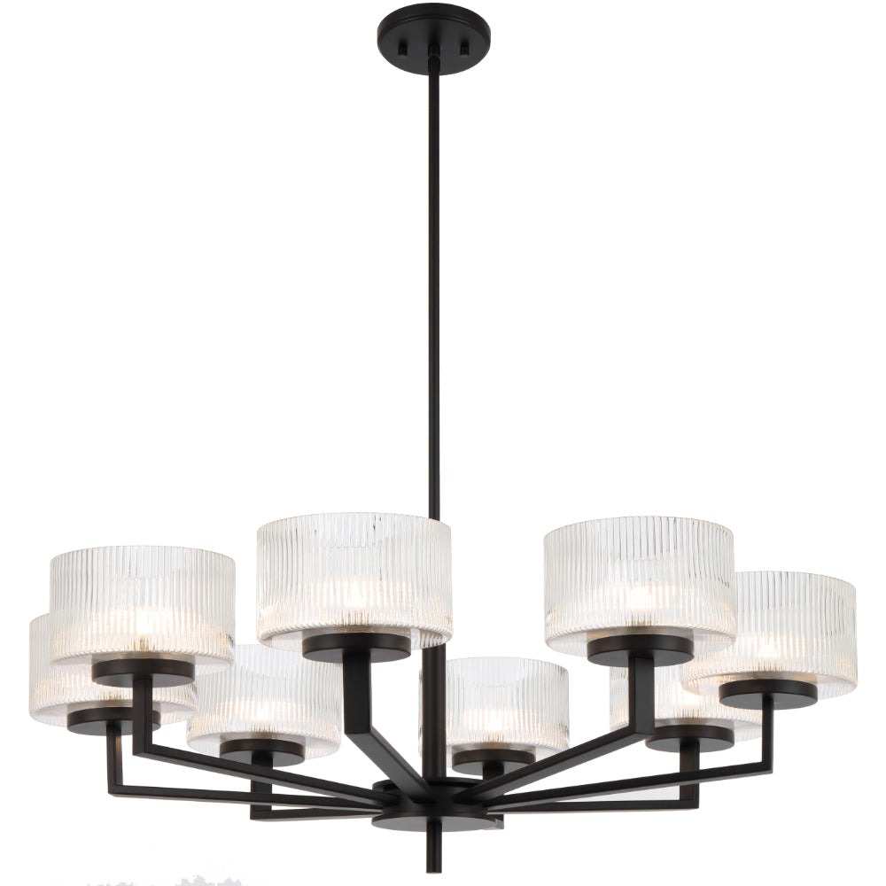 Moreno Black, Antique Gold or Antique Silver 8 Light Pendant