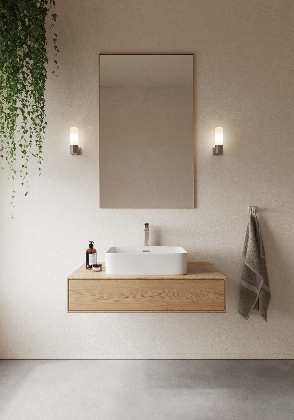 Tangens Wall Light Brushed Steel