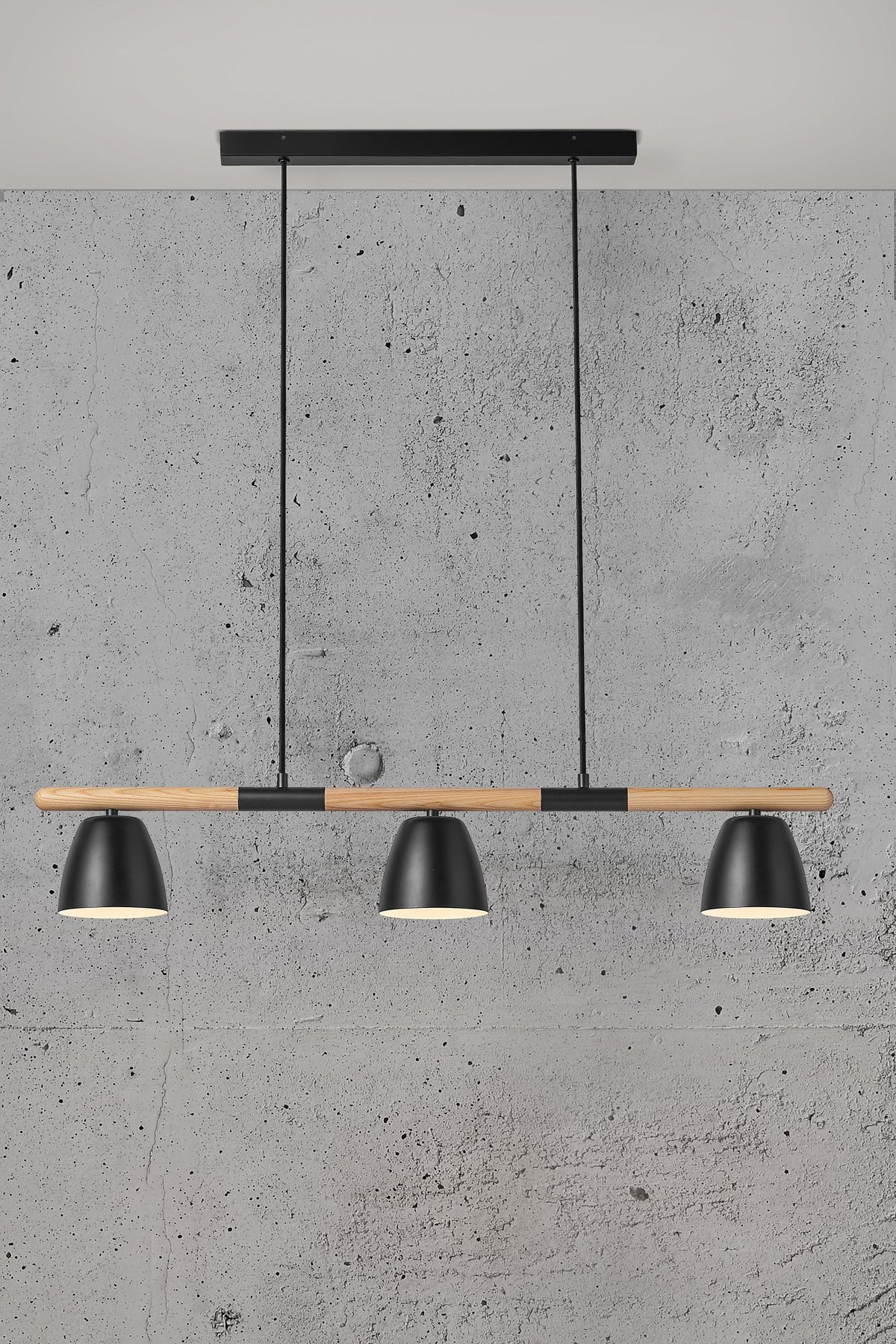 Theo 3-Pendant Pendant Light Black