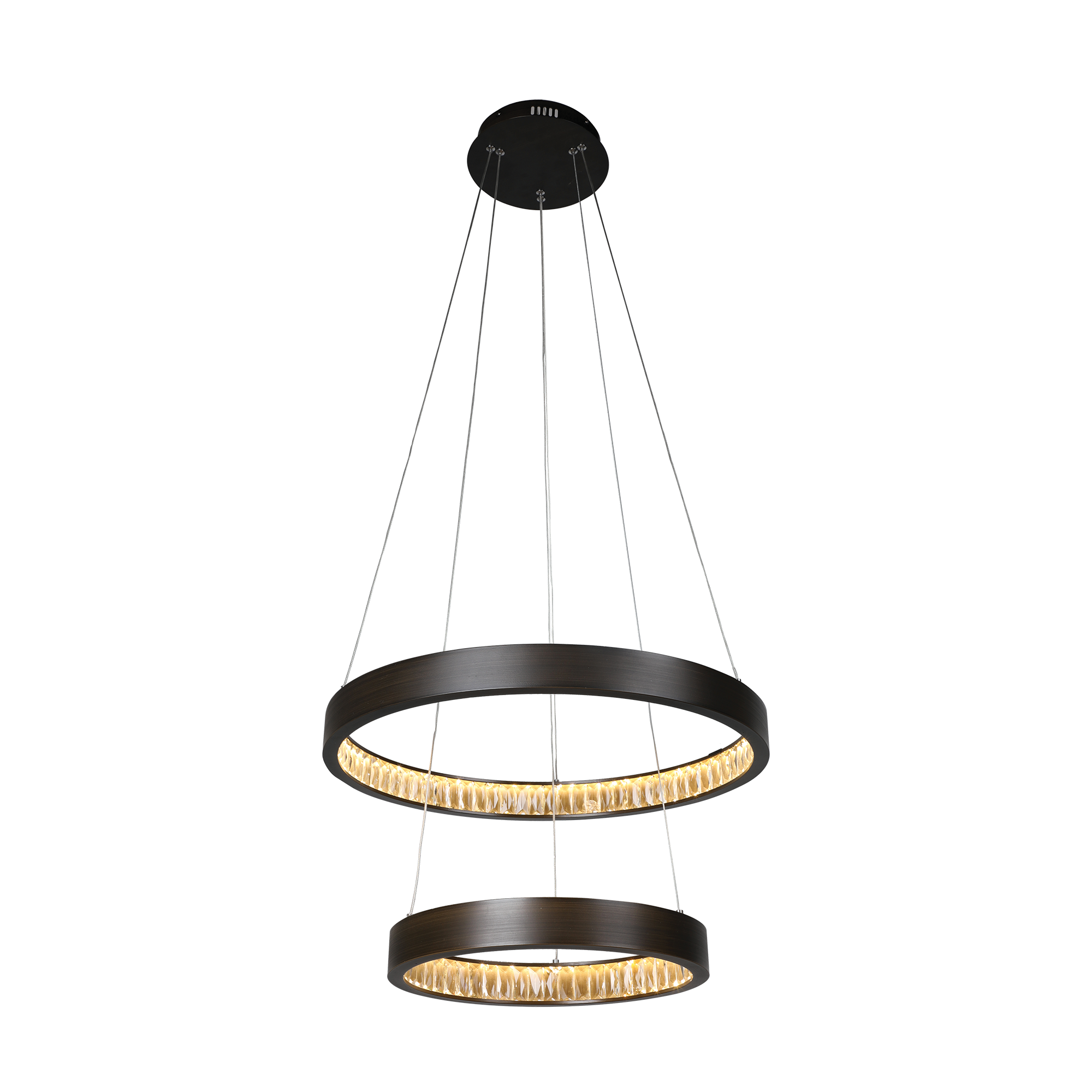 Margo 60+40 GRA 2 Tier 52W 3K LED Adjustable Crystal Pendant