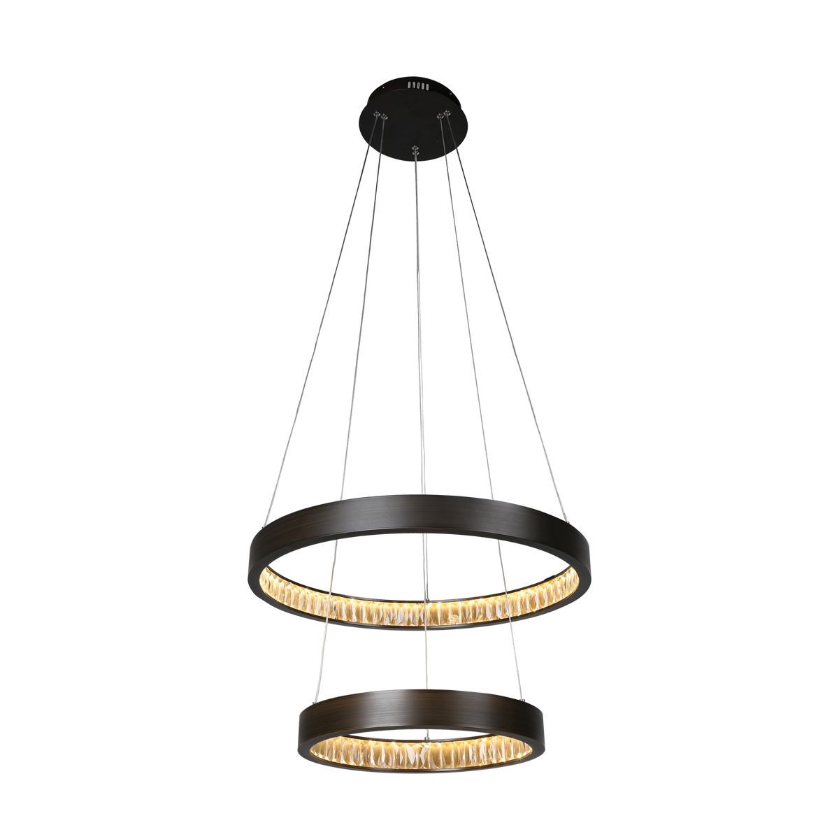 Margo 60+40 GRA 2 Tier 52W 3K LED Adjustable Crystal Pendant