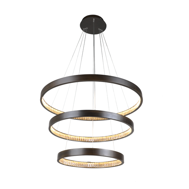 Margo 100+80+60 GRA 3 Tier 110W 3K LED Adjustable Crystal Pendant