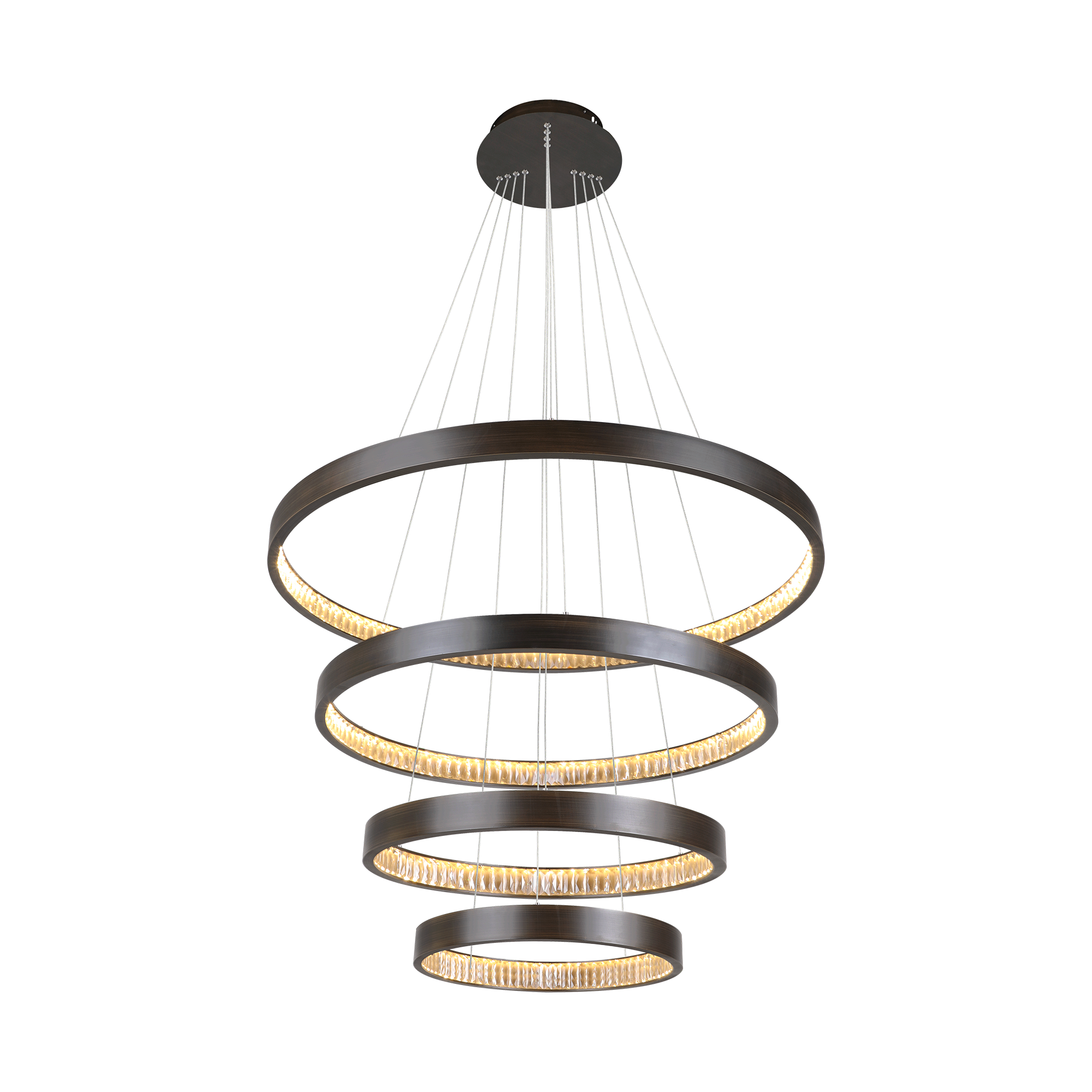 Margo 100+80+60+40 GRA 4 Tier 130W 3K LED Adjustable Crystal Pendan