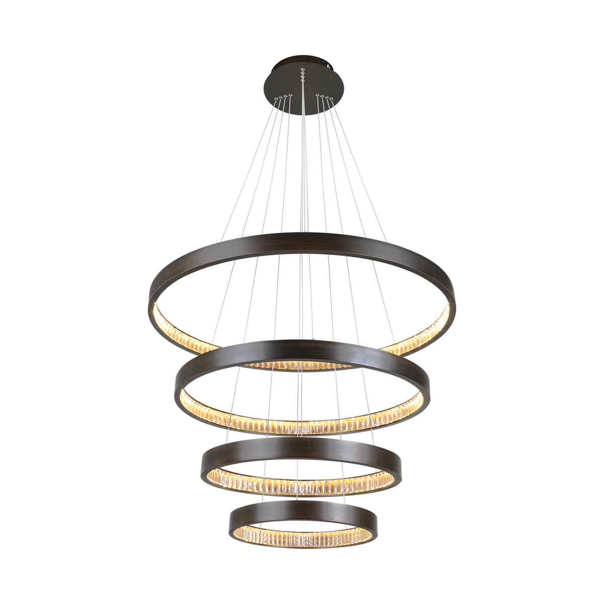 Margo 100+80+60+40 GRA 4 Tier 130W 3K LED Adjustable Crystal Pendan
