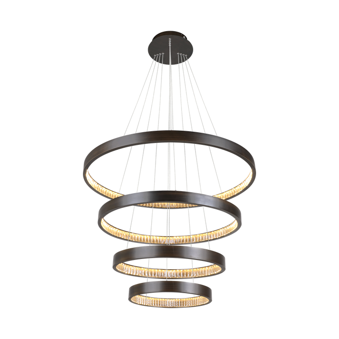 Margo 100+80+60+40 GRA 4 Tier 130W 3K LED Adjustable Crystal Pendan