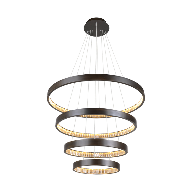 Margo 100+80+60+40 GRA 4 Tier 130W 3K LED Adjustable Crystal Pendan