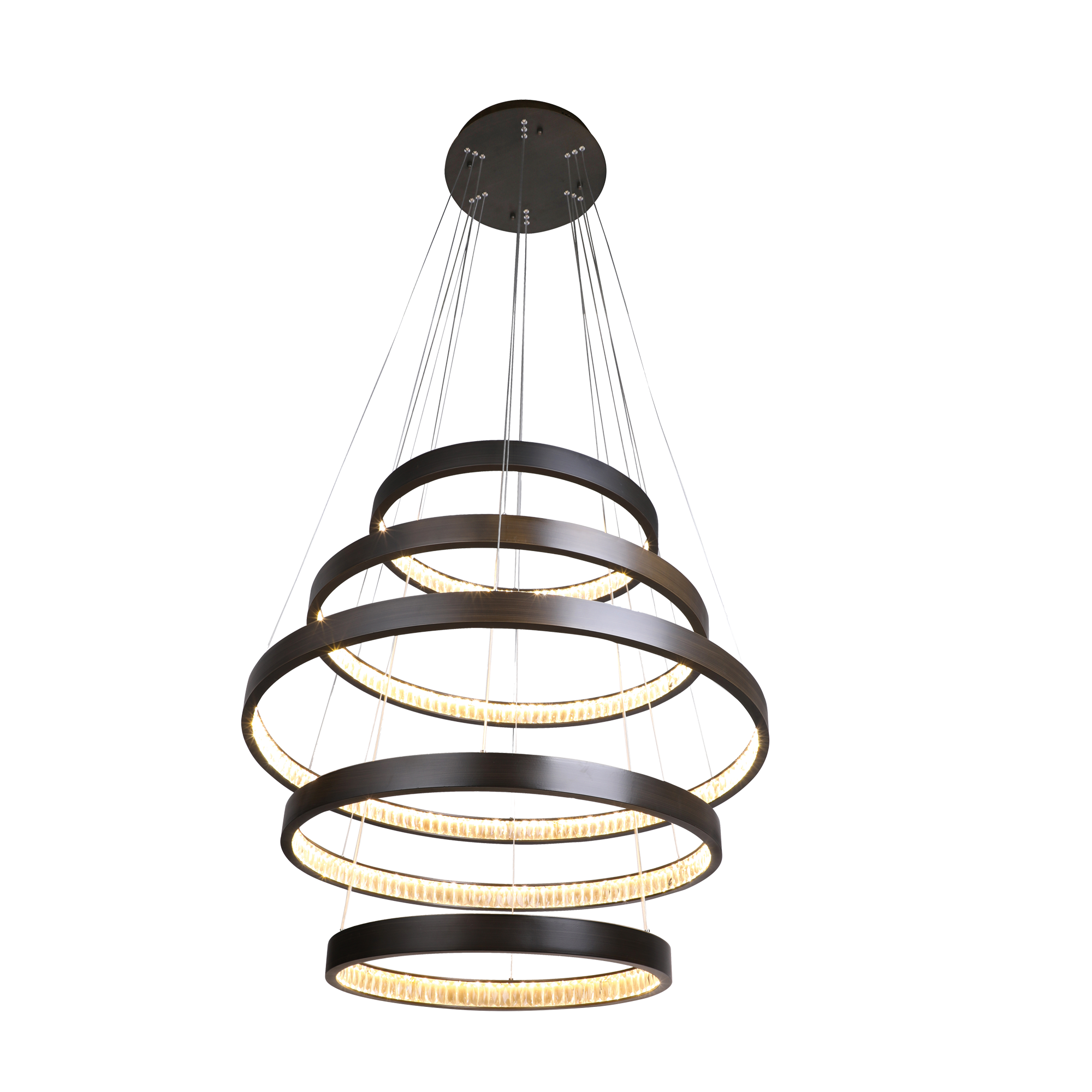 Margo 60+80+100+80+60 GRA 5 Tier 184W 3K LED Adjustable Crystal Pendant