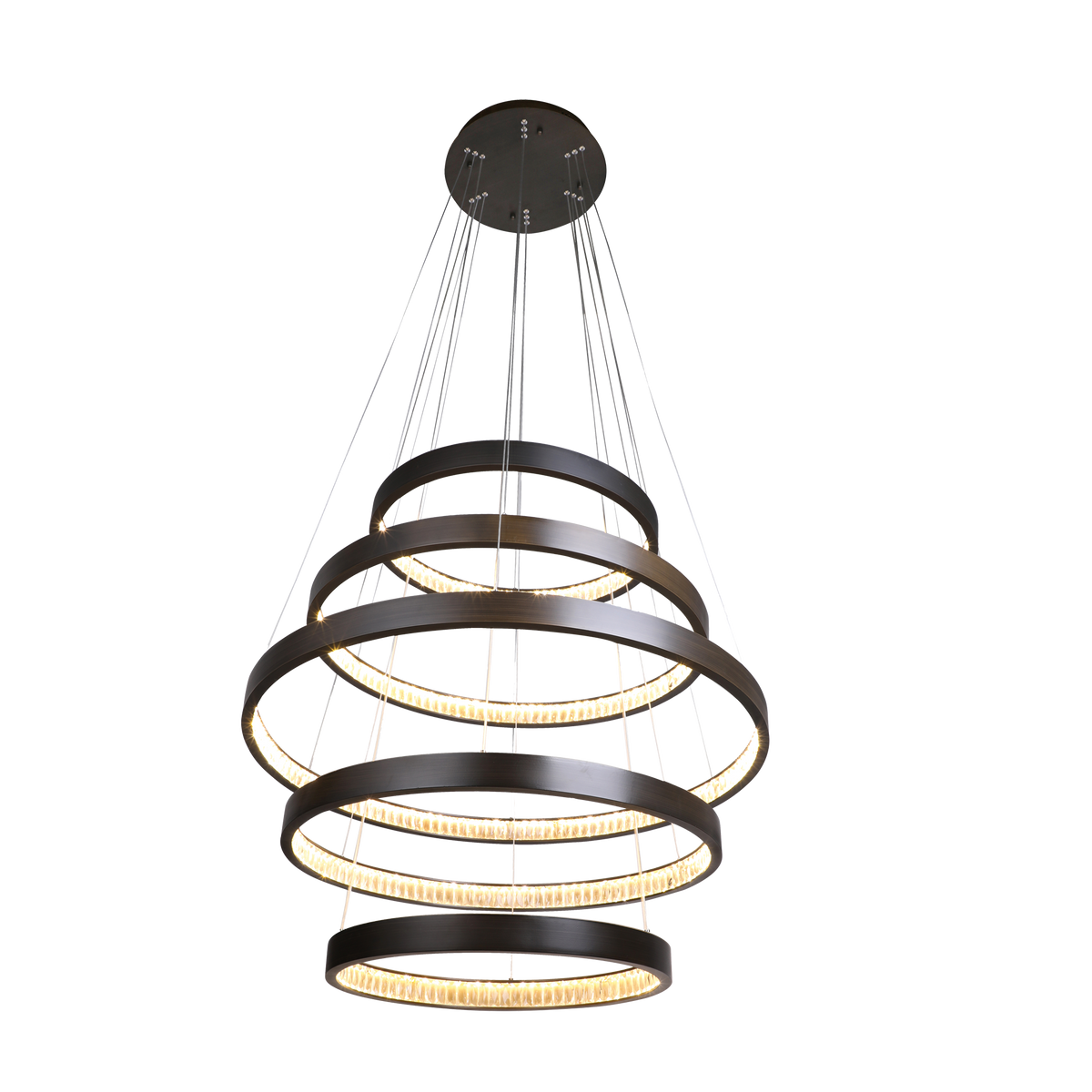 Margo 60+80+100+80+60 GRA 5 Tier 184W 3K LED Adjustable Crystal Pendant