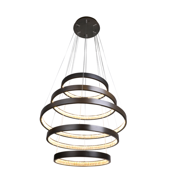 Margo 60+80+100+80+60 GRA 5 Tier 184W 3K LED Adjustable Crystal Pendant