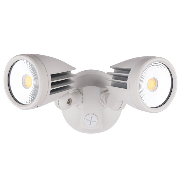 Fortress II LED Flood Light Outdoor Double Spot 2 x 15w Tricolour White