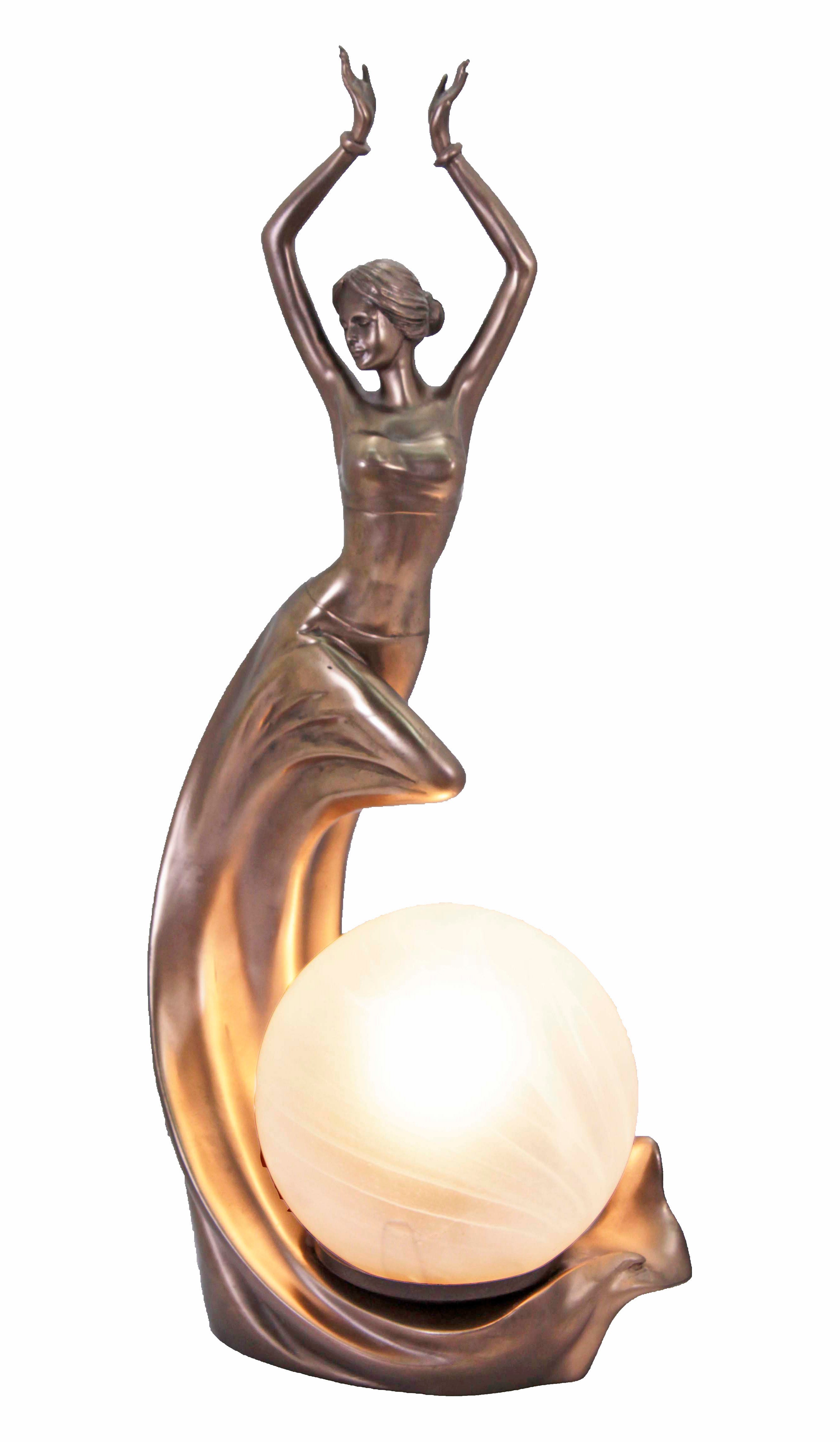 Art décor dancing lady with frosted glass ball