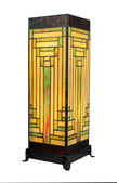 Geometric Cube Tiffany Glass Table Lamp