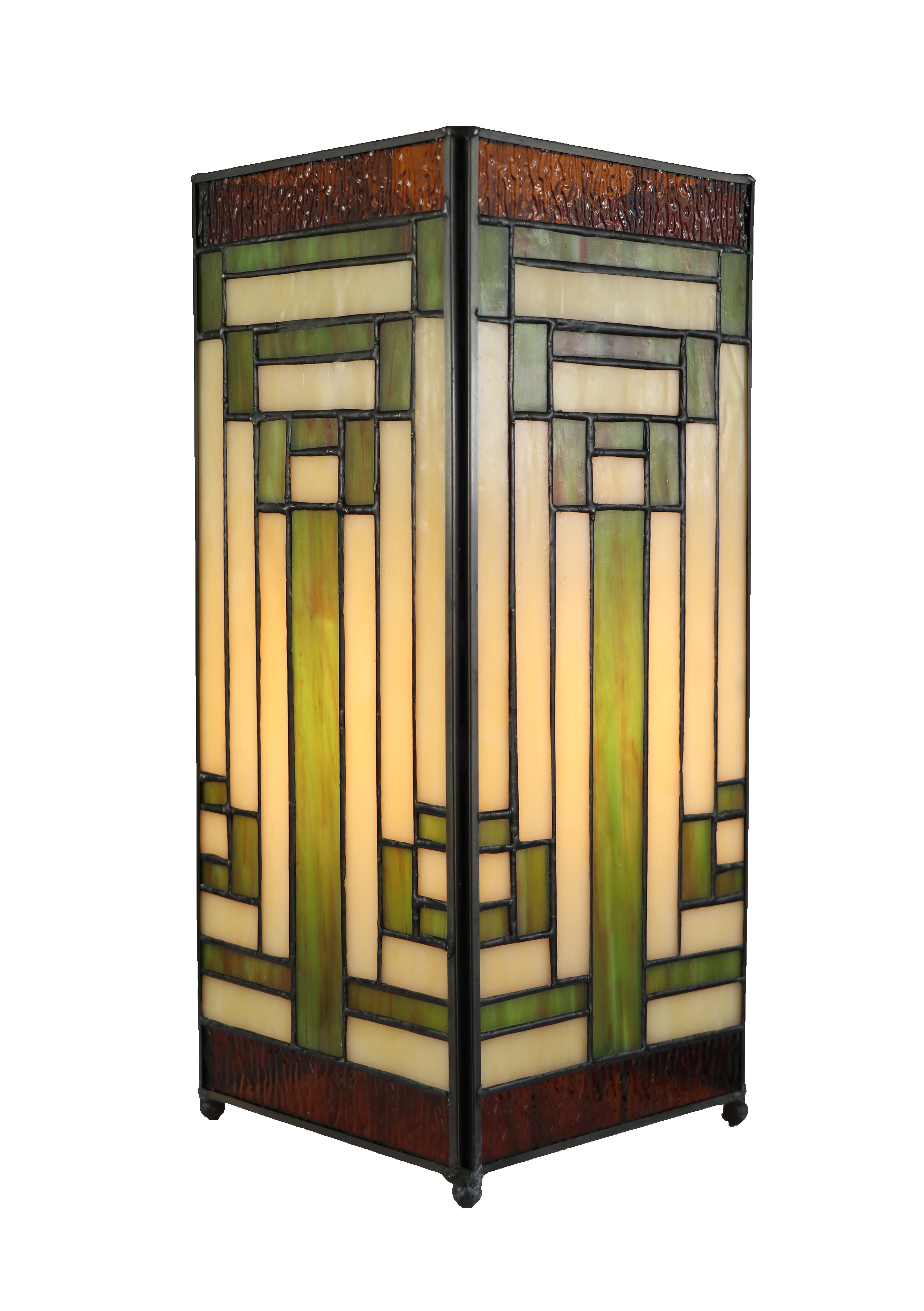 Geometric Cube Tiffany Glass Table Lamp (small)
