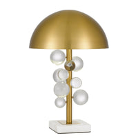 Thumbnail for Narvik Table Lamp in Antique Gold with Clear Glass