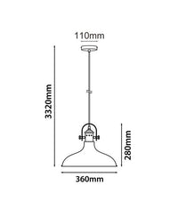 Thumbnail for NARVIK1-3 Pendant Light Dimensions