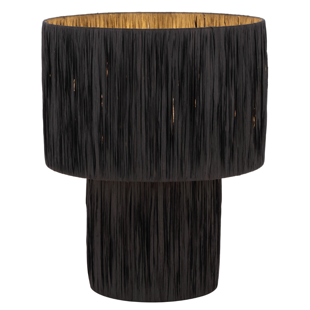 Nativa Large White, Black Raffia Table Lamp