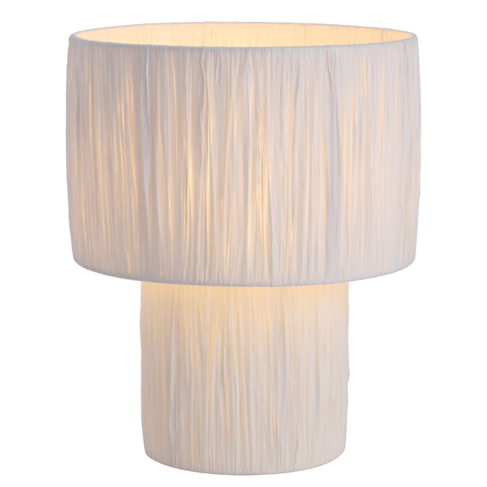 Nativa Large White, Black Raffia Table Lamp