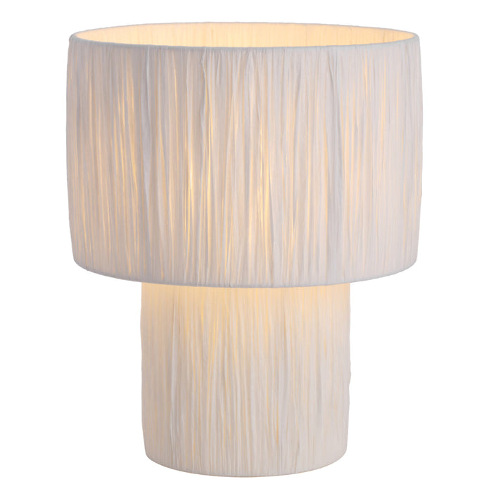 Nativa Large White, Black Raffia Table Lamp