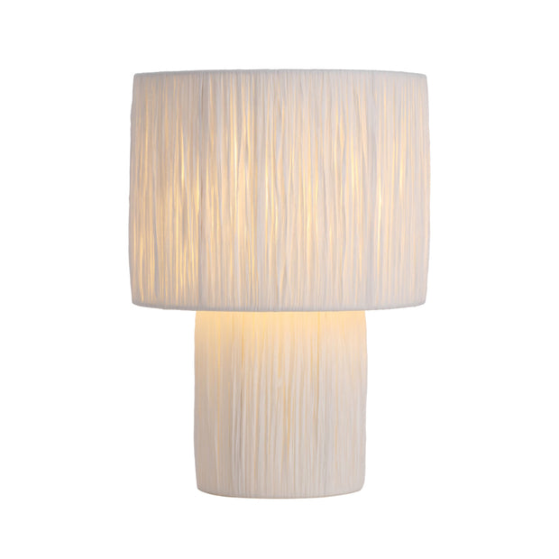 Nativa Small White, Black  Raffia Table Lamp