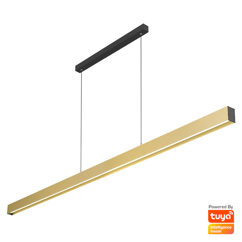 Navaro White or Gold/Black 60W 240cm Smart LED Linear Pendant