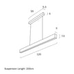 Navaro White or Gold/Black 40W 120cm Smart LED Linear Pendant