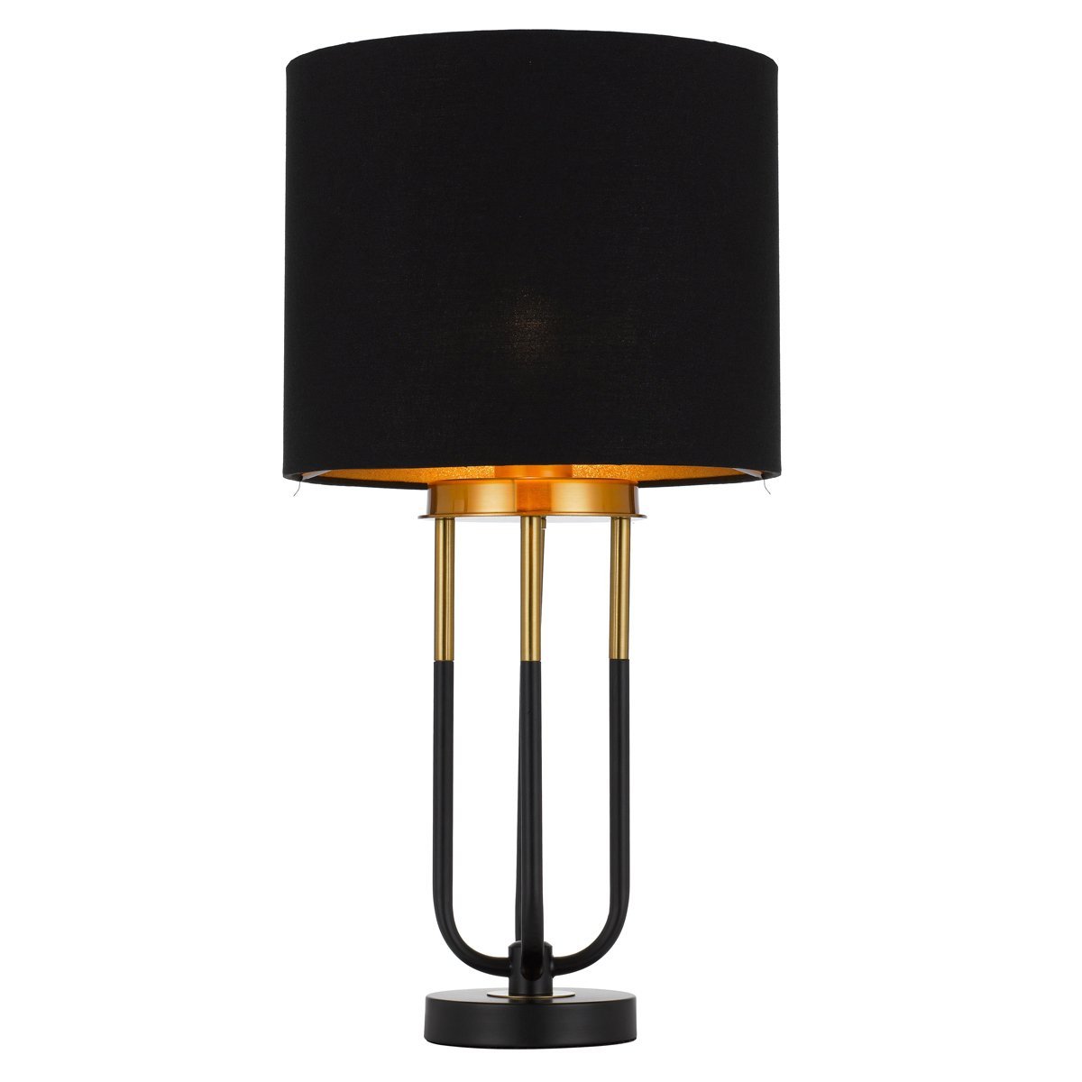 Negas Table Lamp in Antique Gold with Black Shade