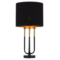 Thumbnail for Negas Table Lamp in Antique Gold with Black Shade