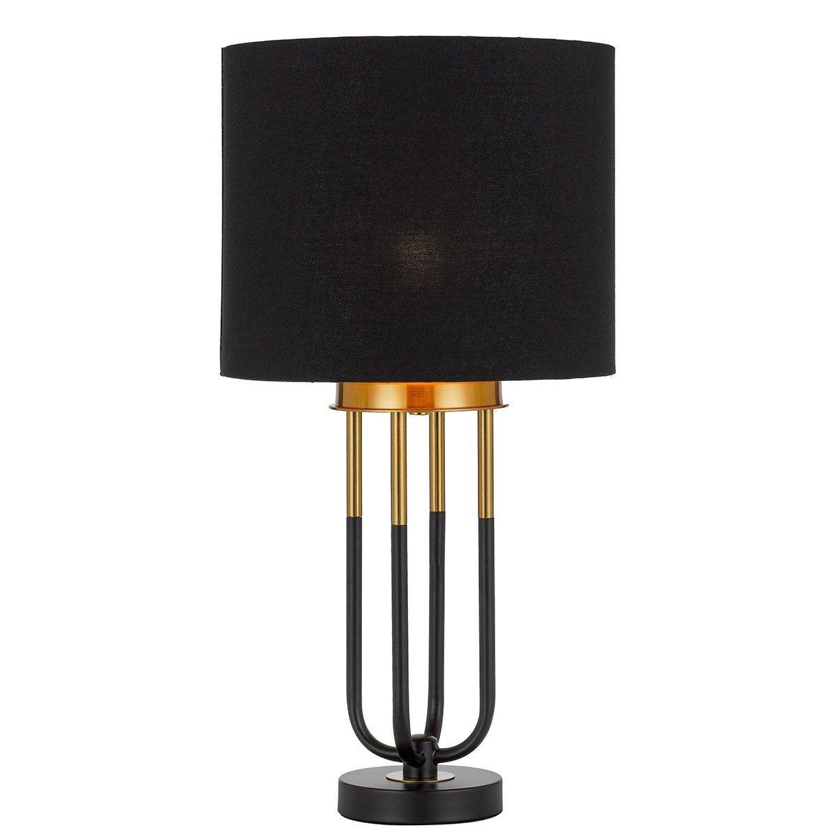 Negas Table Lamp in Antique Gold with Black Shade