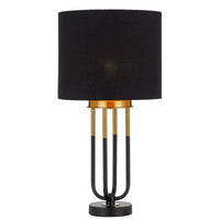 Thumbnail for Negas Table Lamp in Antique Gold with Black Shade