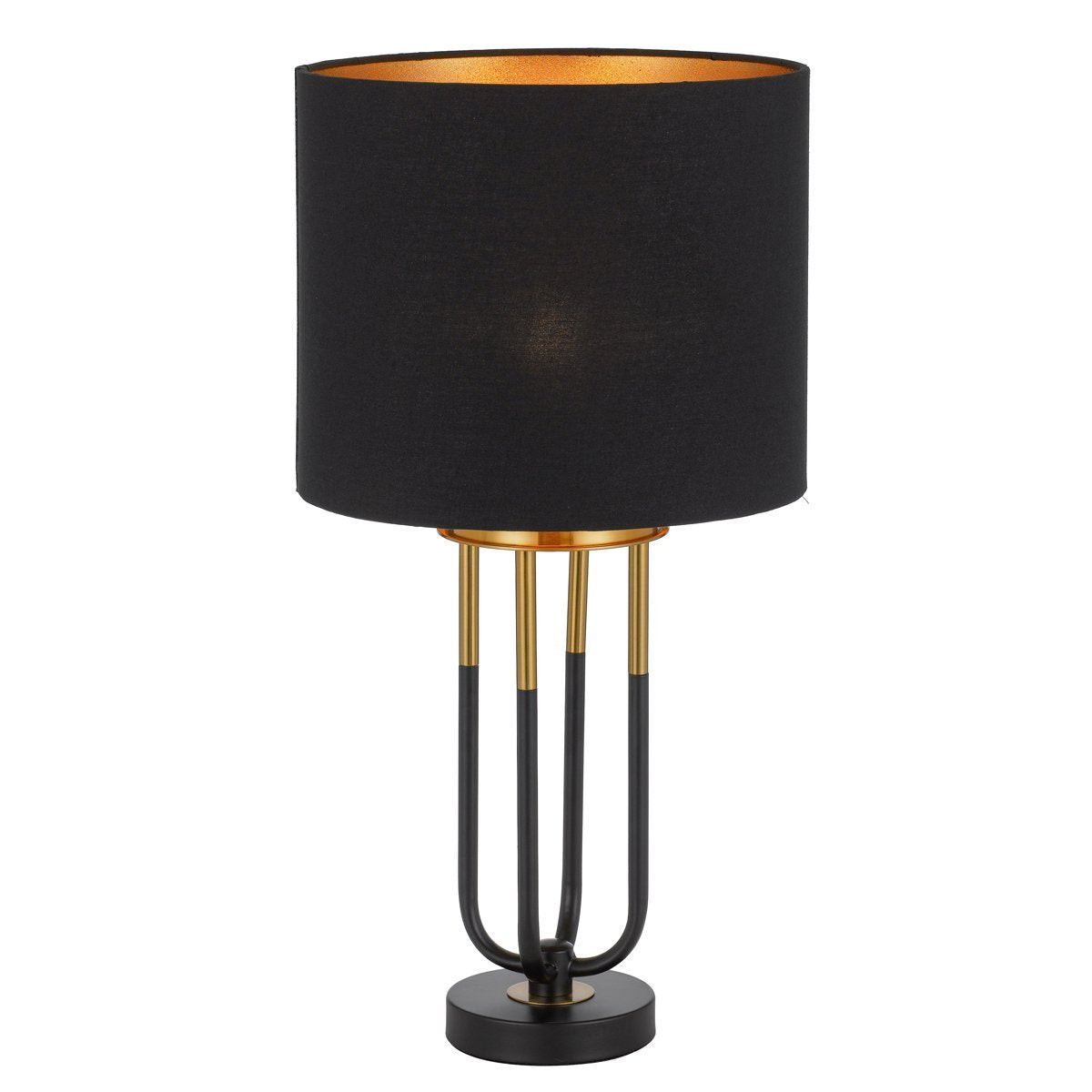 Negas Table Lamp in Antique Gold with Black Shade