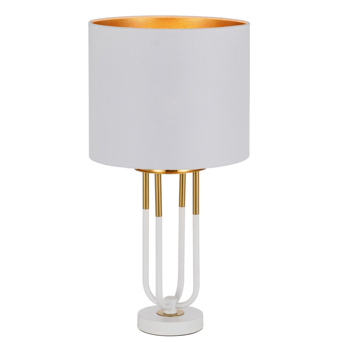 Negas Table Lamp in Antique Gold with White Shade