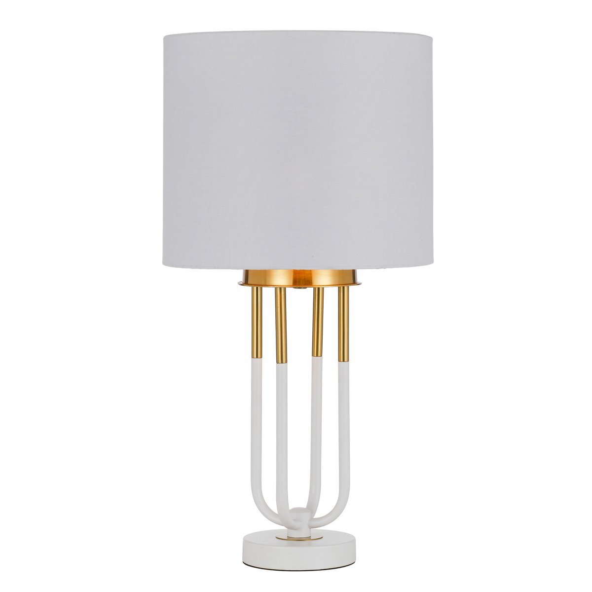 Negas Table Lamp in Antique Gold with White Shade