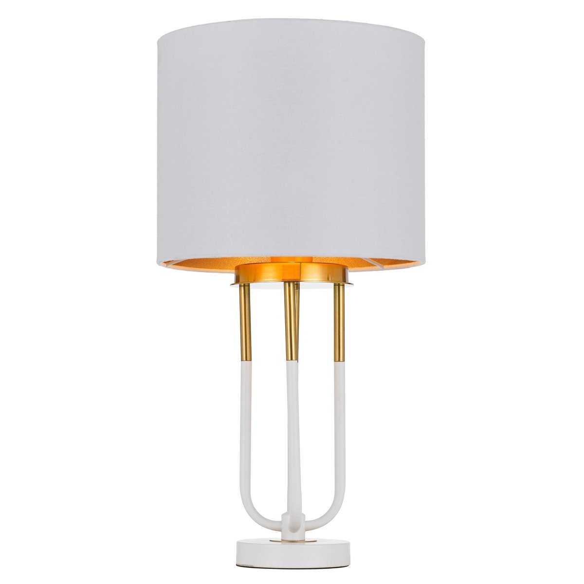 Negas Table Lamp in Antique Gold with White Shade