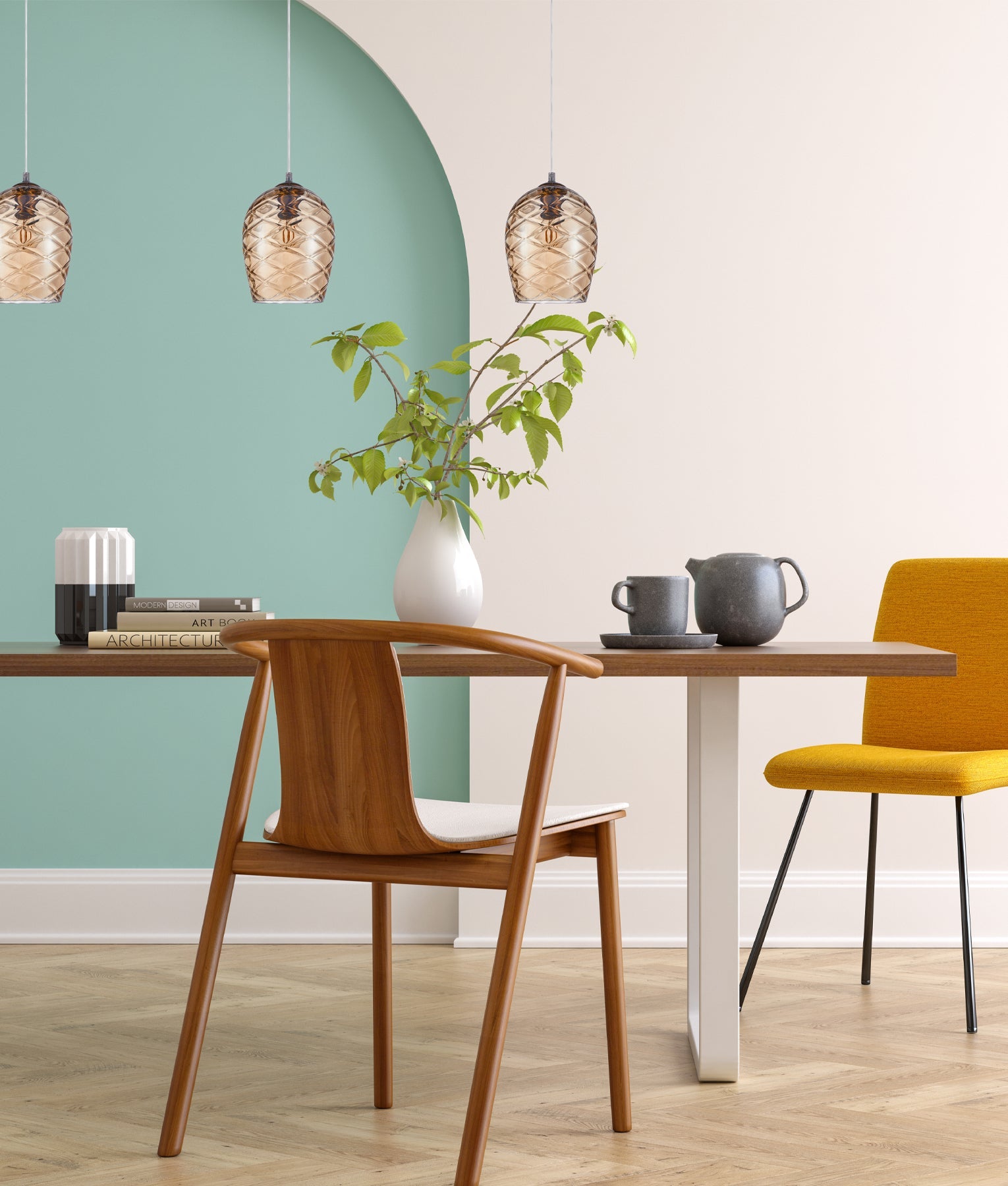 NETA: Interior Wine Glass Shade Segmented Pendant Lights