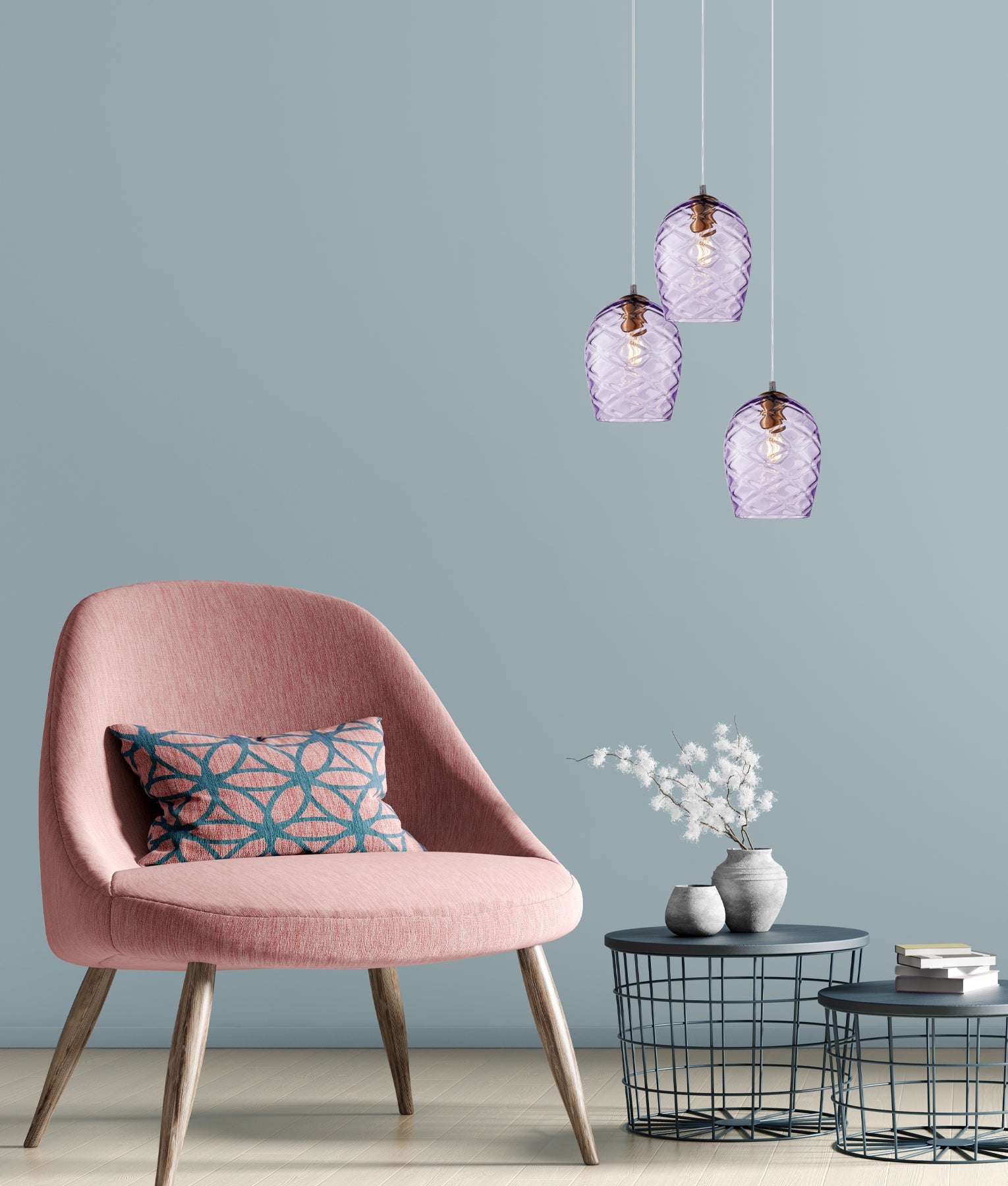NETA: Interior Wine Glass Shade Segmented Pendant Lights
