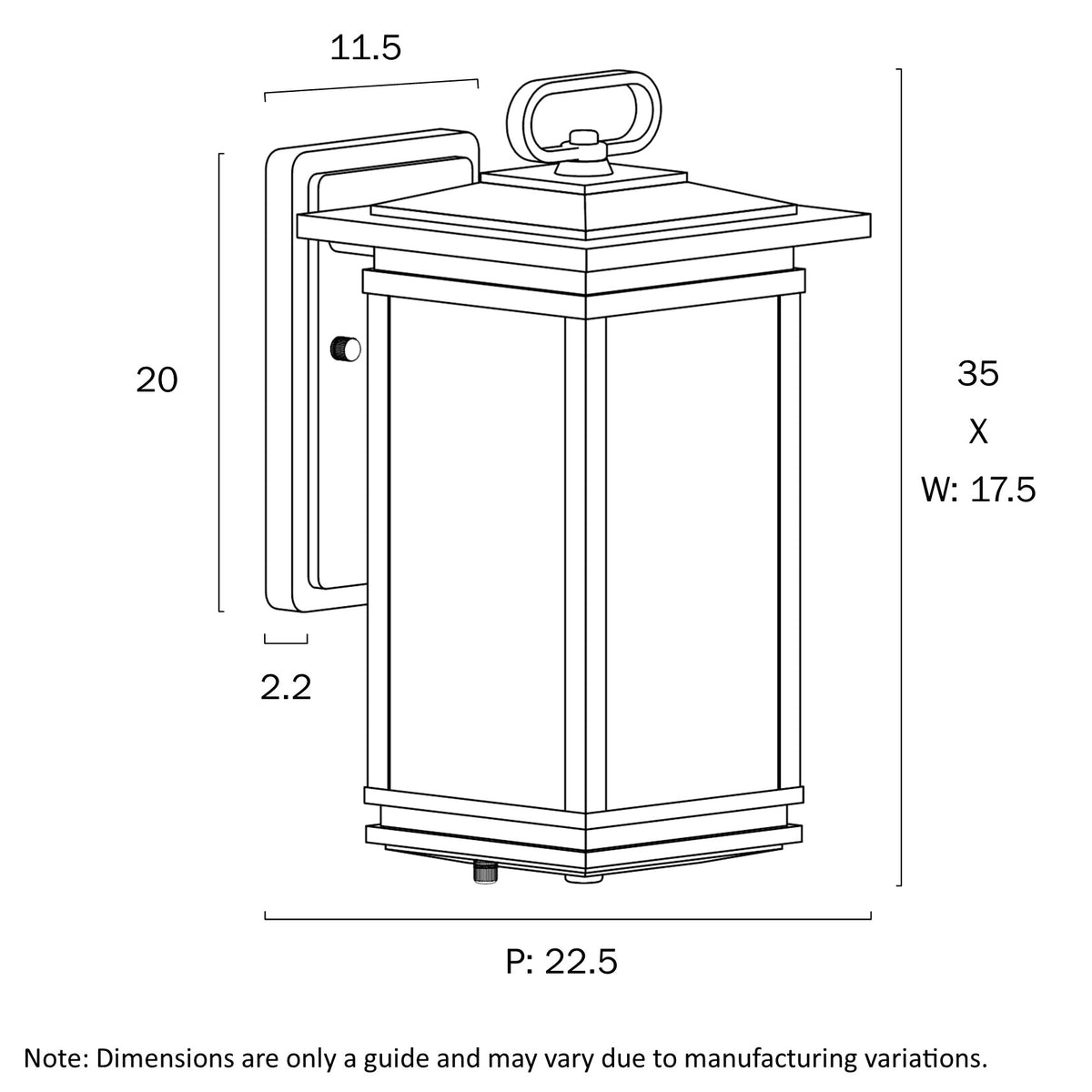 Nevin Black & Clear Glass ip44 Exterior Wall Light