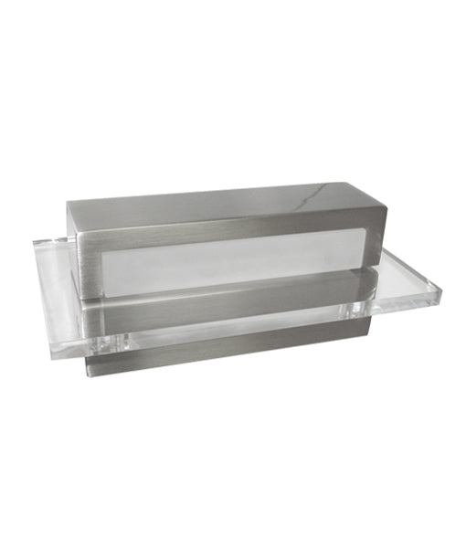 NEW YORK: City Series LED Interior Satin Nickel With Clear Acrylic Border Rectangular Wall Light