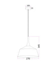 NORDIC: Modern Scandinavian Small 270mm Dome Shape Steel & Wood Pendant Lights