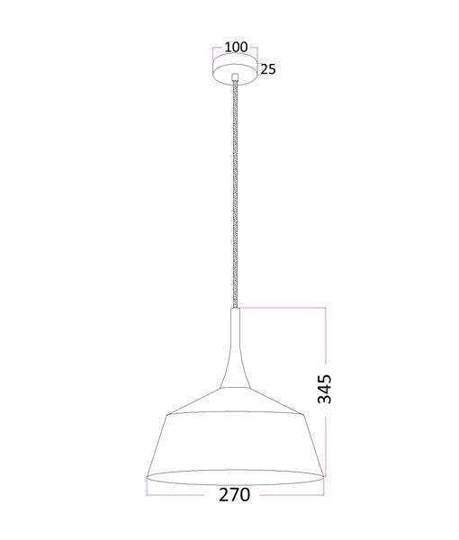 NORDIC1-2 Pendant Light Dimensions