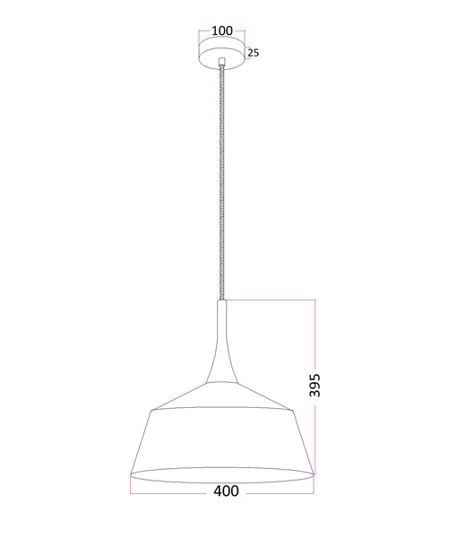NORDIC: Modern Scandinavian Medium 400mm Dome Shape Steel & Wood Pendant Lights