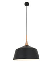 NORDIC: Modern Scandinavian Medium 400mm Dome Shape Steel & Wood Pendant Lights