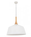 NORDIC: Modern Scandinavian Large 560mm Dome Shape Steel & Wood Pendant Lights