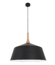 NORDIC: Modern Scandinavian Large 560mm Dome Shape Steel & Wood Pendant Lights